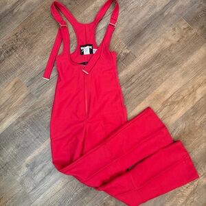 Vintage 80s White Stag Ski Bib Overall Womens 8 USA Made Pink Jumpsuit Gorpcore